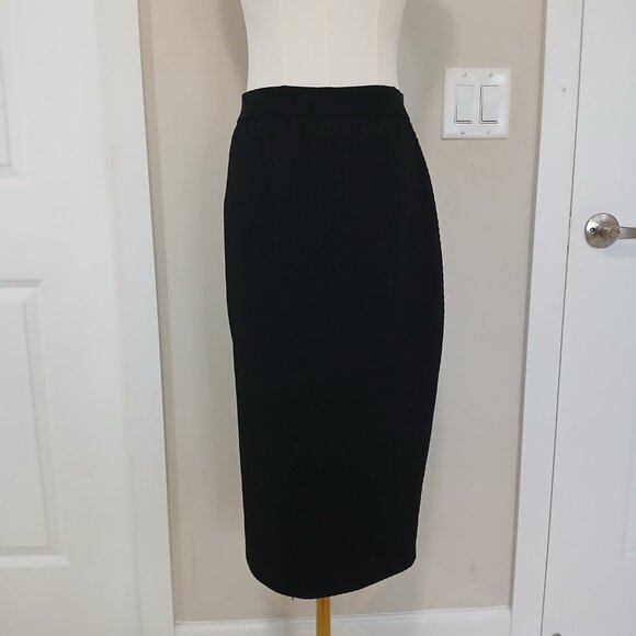 H&M Pencil Skirt Women’s Size S Black Knee Length Stretch Basic - Picture 4 of 7